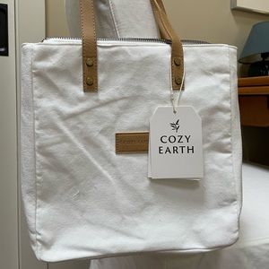 Cozy Earth Natural Lined Zip Tote Bag